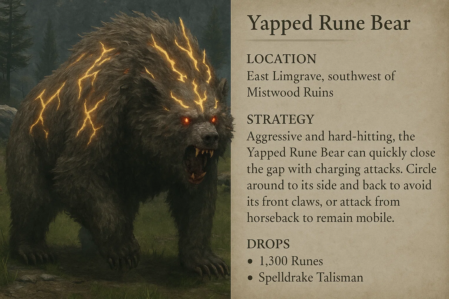 Yapped Rune Bear in Elden Ring: Location, Strategy, and Drops